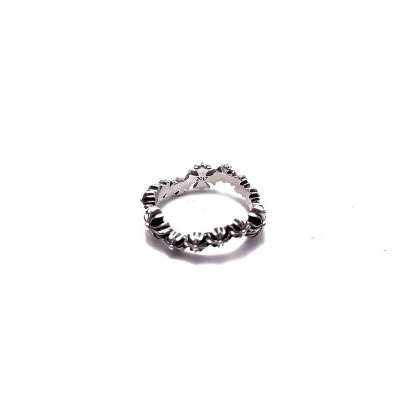 A167 S925 Sterling Silver Ring Personalized Fashion Punk Hip Hop Style Cross Flower Couple Letter Shaped Jewelry Lover Gift