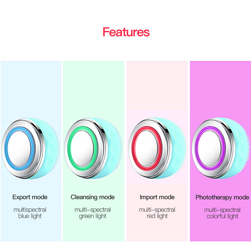 Cleaning Tools Accessories CkeyiN 2 In 1 Sonic Cleansing Brush EMS LED Pon Therapy Compress Face Brush Massager Smart Mask Skin Beauty Device 230327