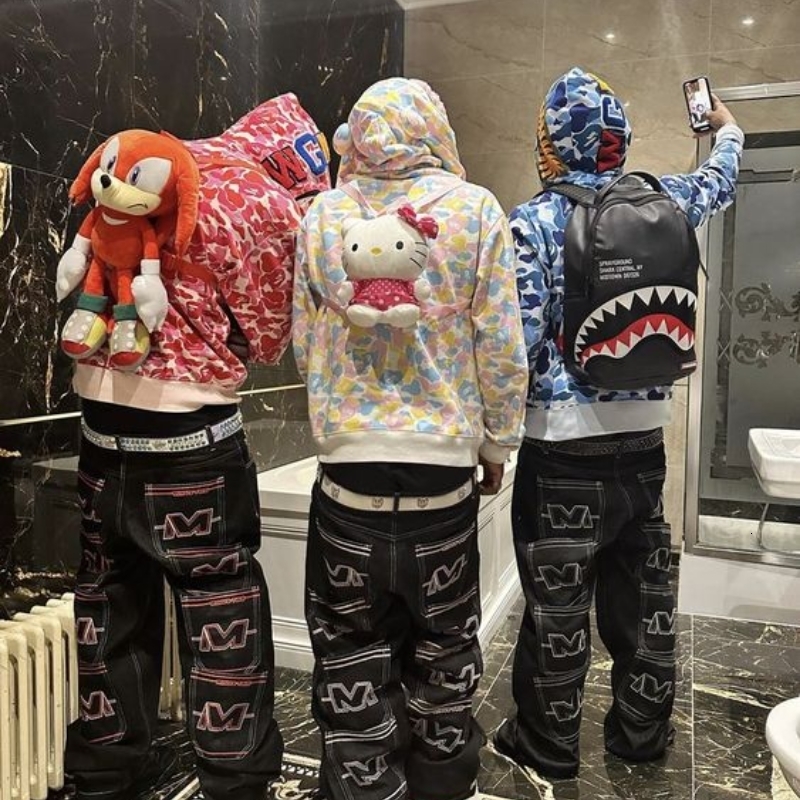 Mens Jeans y2k Baggy clothes Street hip hop style trend fashion trousers letter M pocket print women wideleg baggy jeans 230327, 12
Mens Jeans y2k Baggy clothes Street hip hop style trend fashion trousers letter M pocket print women wideleg baggy jeans 230327, 12
