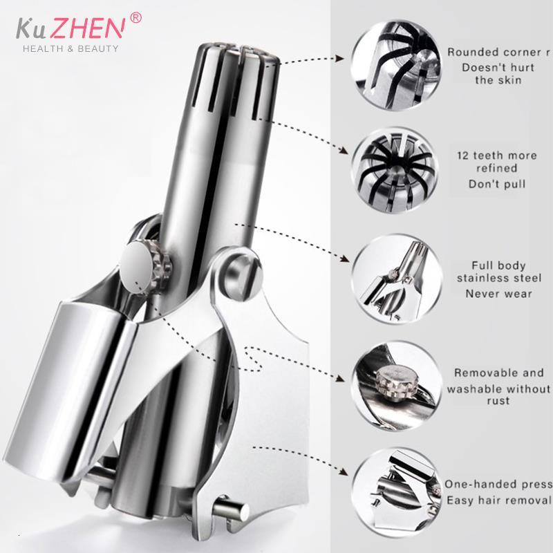 Clippers Trimmers 1Set Nose Hair Trimmer Cleaner For Men Women Stainless Steel Manual Mechanical Shaving Razor Washable Removal Tools 230328