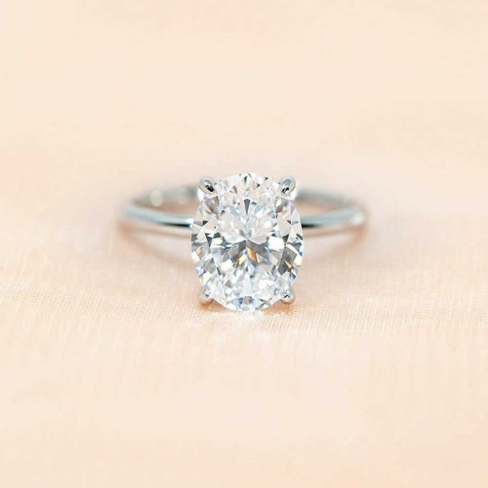 Band Rings Trumium 3CT 925 Sterling Silver Engagement Rings Oval Cut Solitaire Cubic Zirconia CZ Wedding Promise Rings for Women Size 311 Z0327