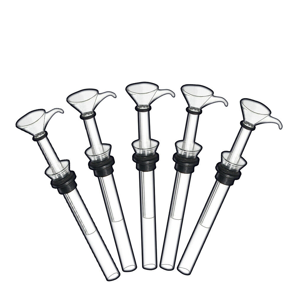 Glass Male Slides and Female Stem Slide Funnel Style with Black Rubber Simple Downstem 6cm for water glass bong glass pipes free shipping