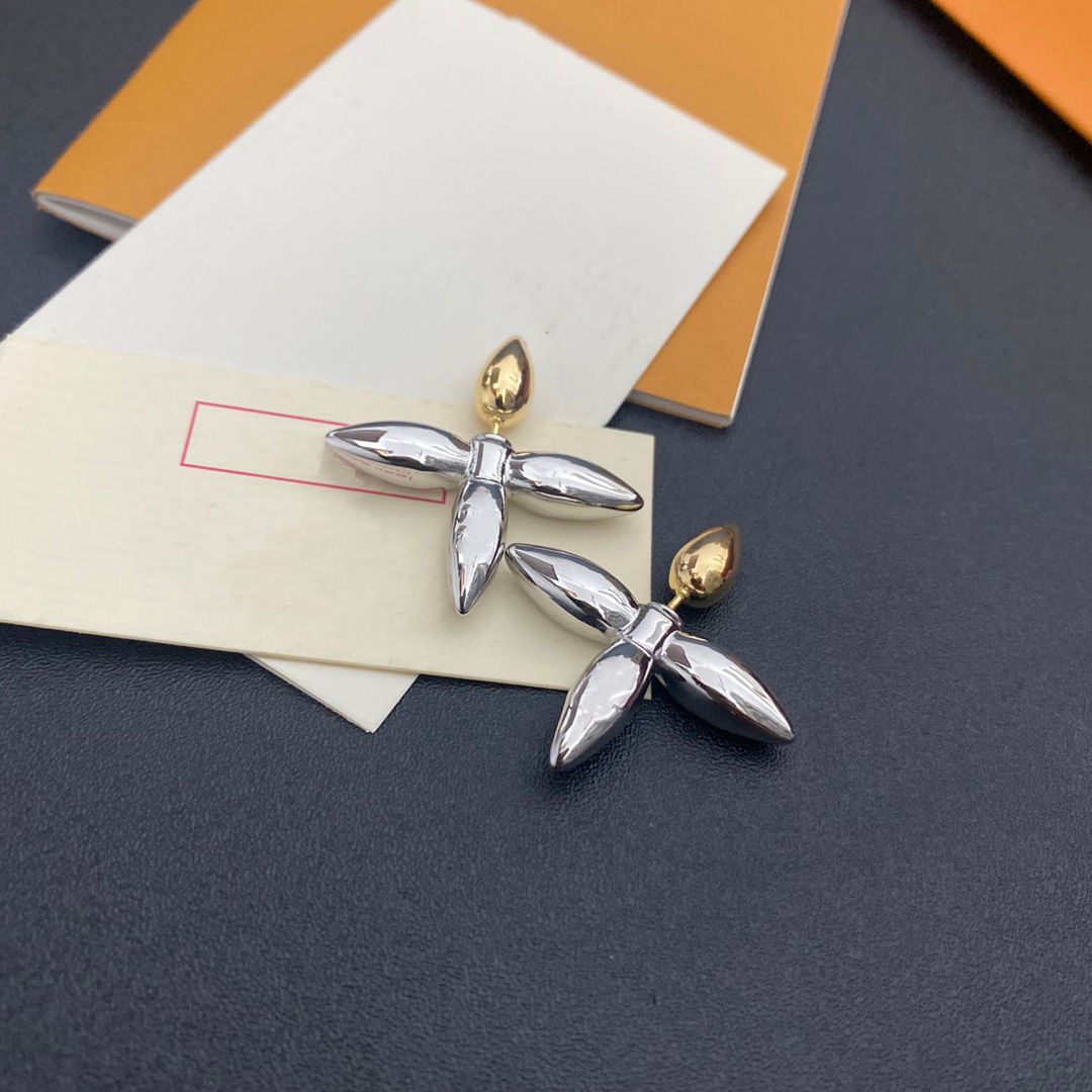 Luxury Designer Jewelry Stud Women Earring Letter earrings copper gold plated Elegant Wing Charm earrings fashion new style-12