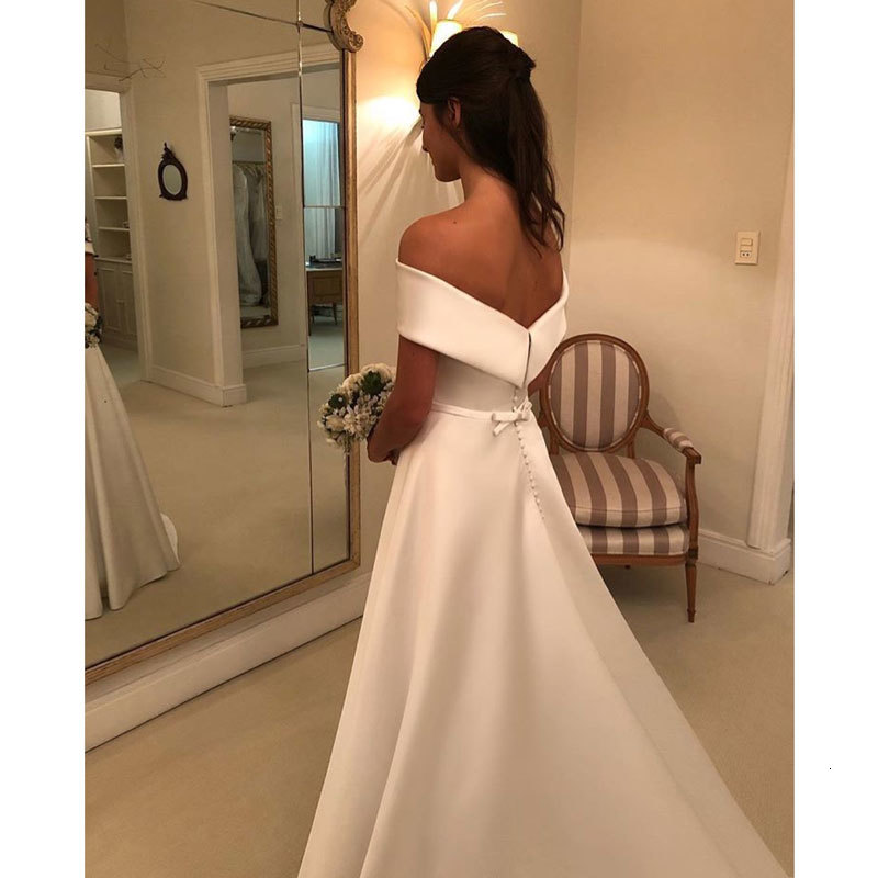 Party Dresses Vestido De Novia Wedding Satin Off The Shoulder Robe Soiree Simple Bride To Be Vestidos Fiesta 230328