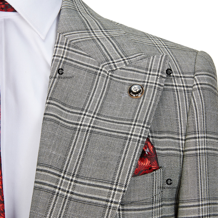 Men's Suits Blazers Cenne Des Graoom Classic Glen Plaid 3 Piece Vintage Men Suits Blazer Black Vest Pants Tailor-Made For Daily Meeting Wedding 2