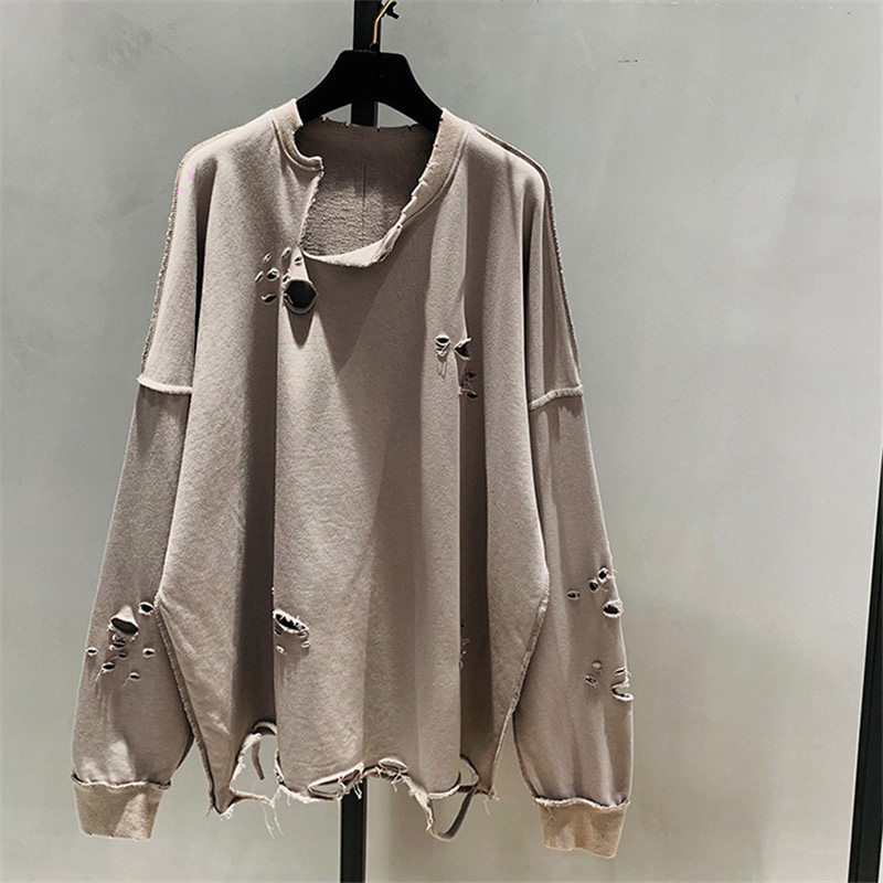 Womens TShirt Sweatshirt Wanita Lubang Leher O Desainer Hip Hop Solid Streetwear Boyfriend Girls Trendi Mode In Ulzzang Mujer Malas Musim Semi Chic 23
