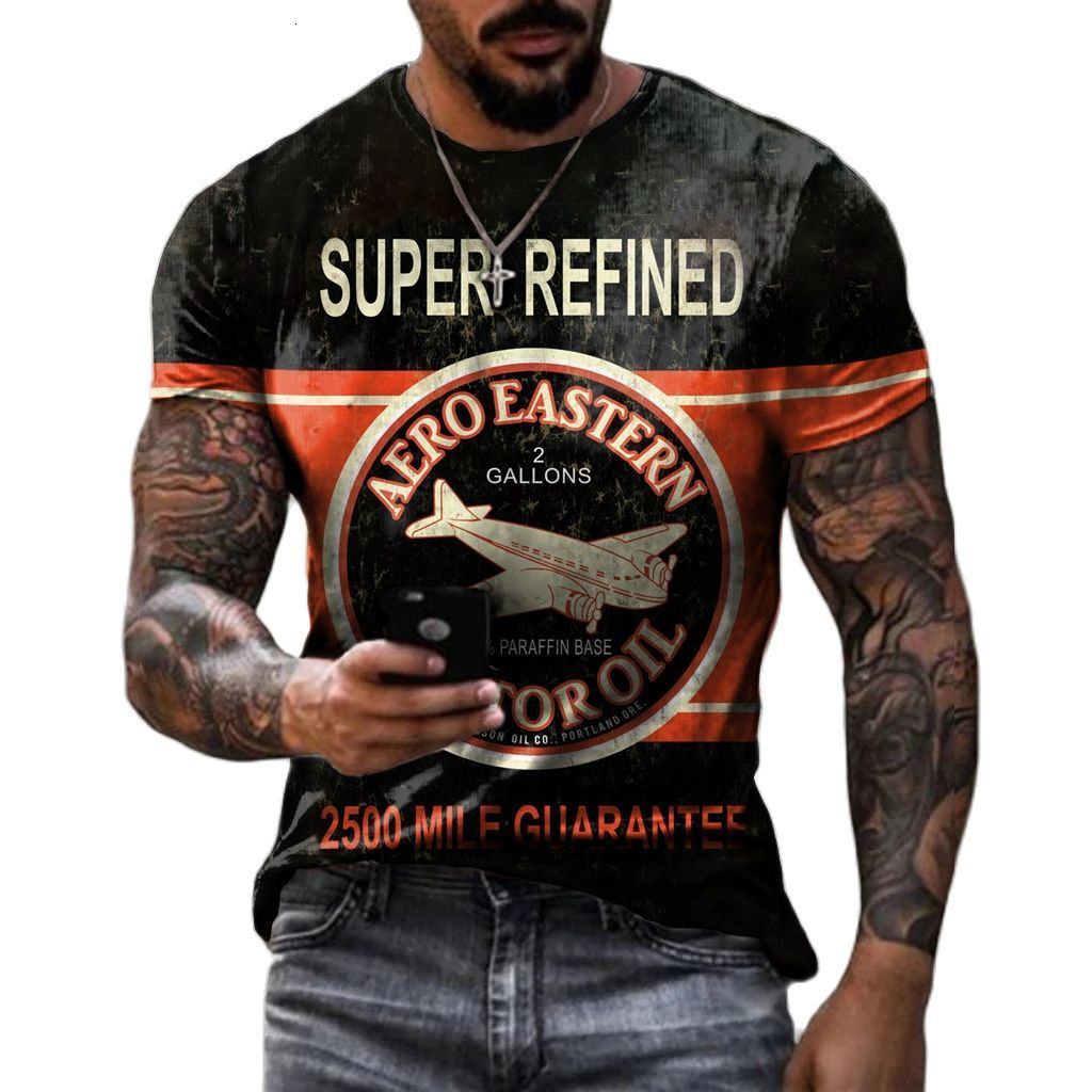 Mens TShirts Vintage Tshirts 3d Castrol Print Short Sleeve Letter Tops Fashion Oil T Shirt For Motorcycle Tshirt Oversized Tees 230327