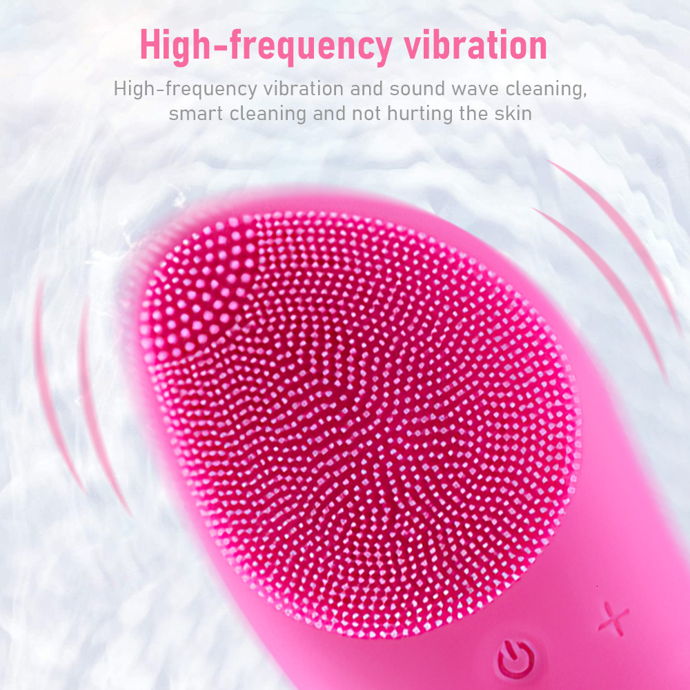 Cleaning Tools Accessories Mini Electric Cleansing Brush Ultrasonic Silicone Face Cleaner Deep Pore Cleaning Skin Massager Face Cleaner Brush Device 2