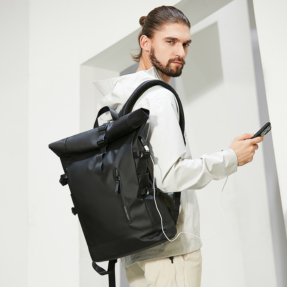 School Bags Heroic Knight Men s Backpack Waterproof Rollup Women Travel Expandable USB Charging Large Capacity Laptop Bag Mochilas 230328