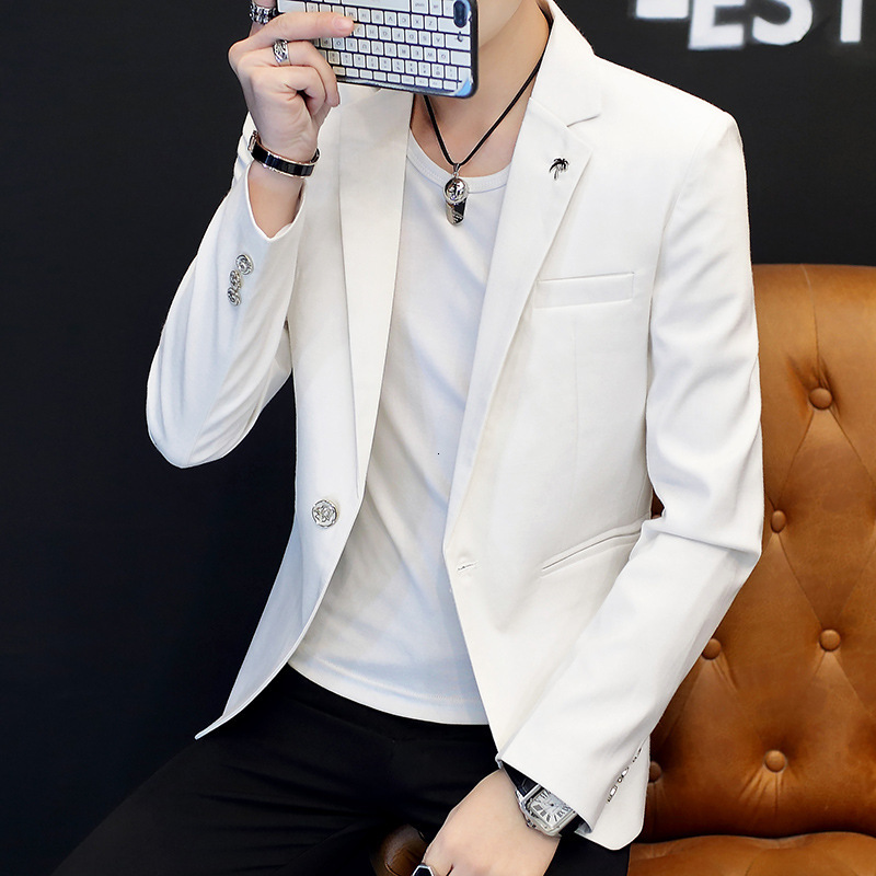 Men's Suits Blazers HO men handsome character stealth gauze teenagers light color fashion leisure business blazer 230328