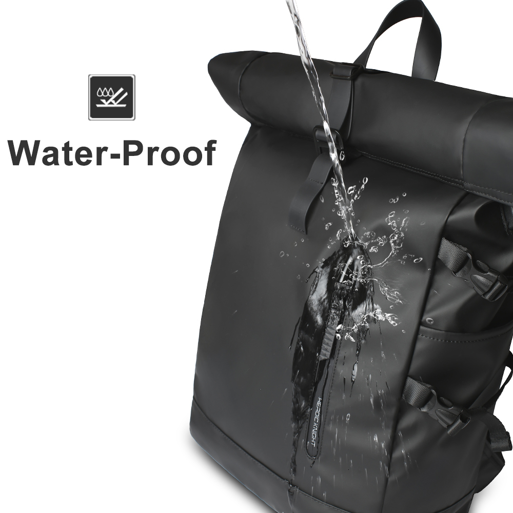 School Bags Heroic Knight Men s Backpack Waterproof Rollup Women Travel Expandable USB Charging Large Capacity Laptop Bag Mochilas 230328