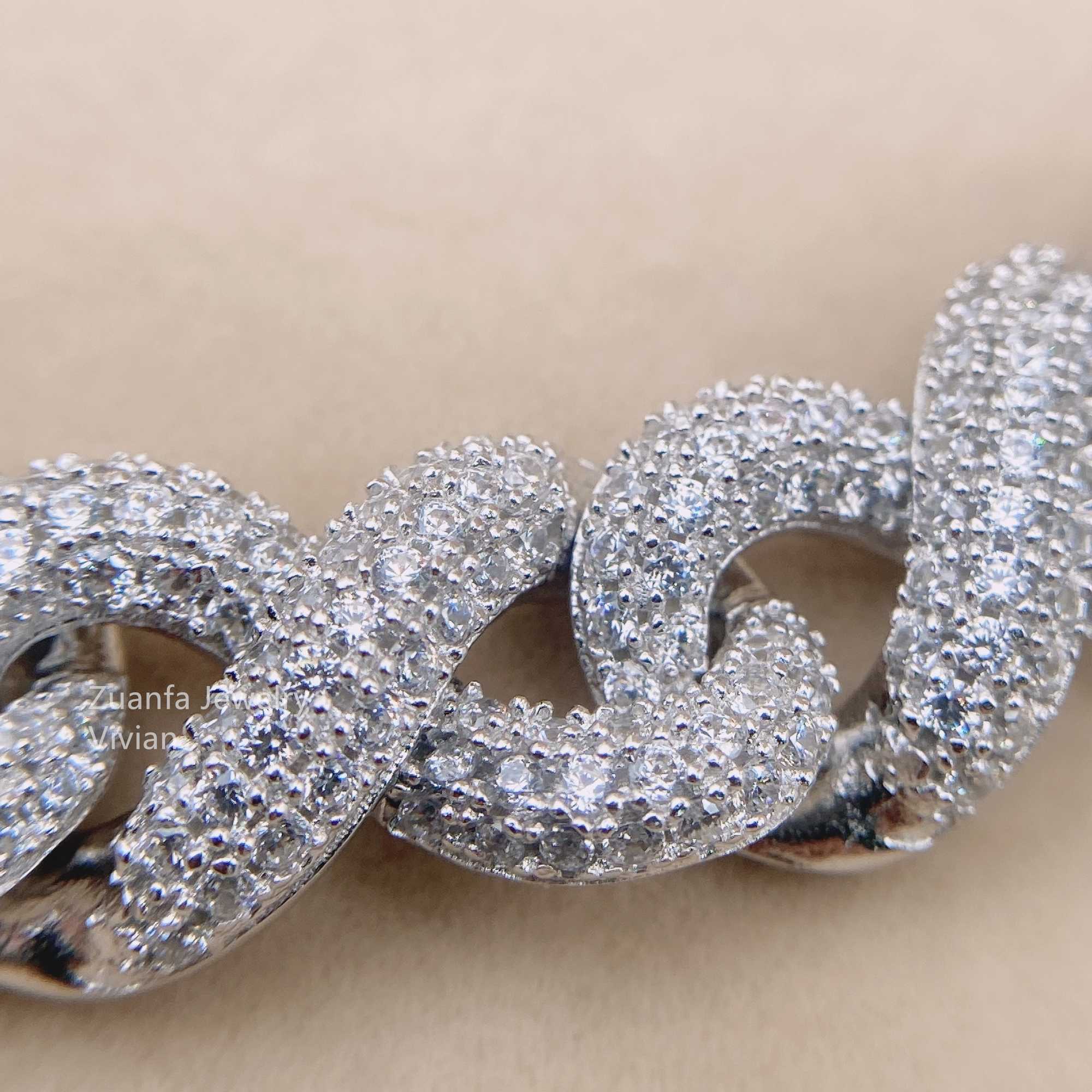 Trendy 2022 13mm Width Rope Chain Necklace Sterling Silver 925 Iced Out Vvs Moissanite Diamond Miami Cuban Link