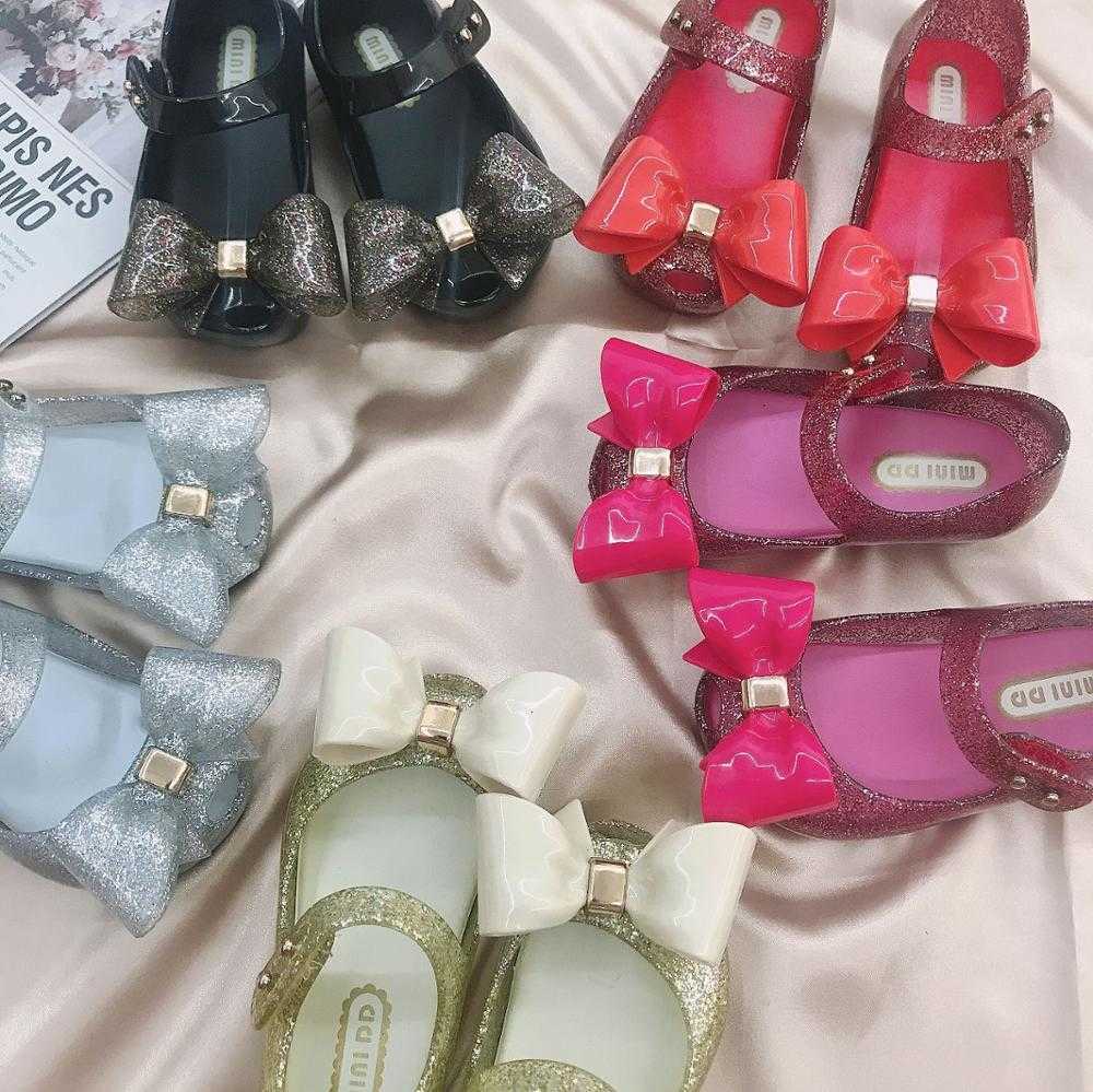 Sandals Mini DD Mini 2022 New Girl Jelly Sandals Bow Summer Sandals Children Cute Sandals Beach Shoes Toddler Shoe DD003 W0327