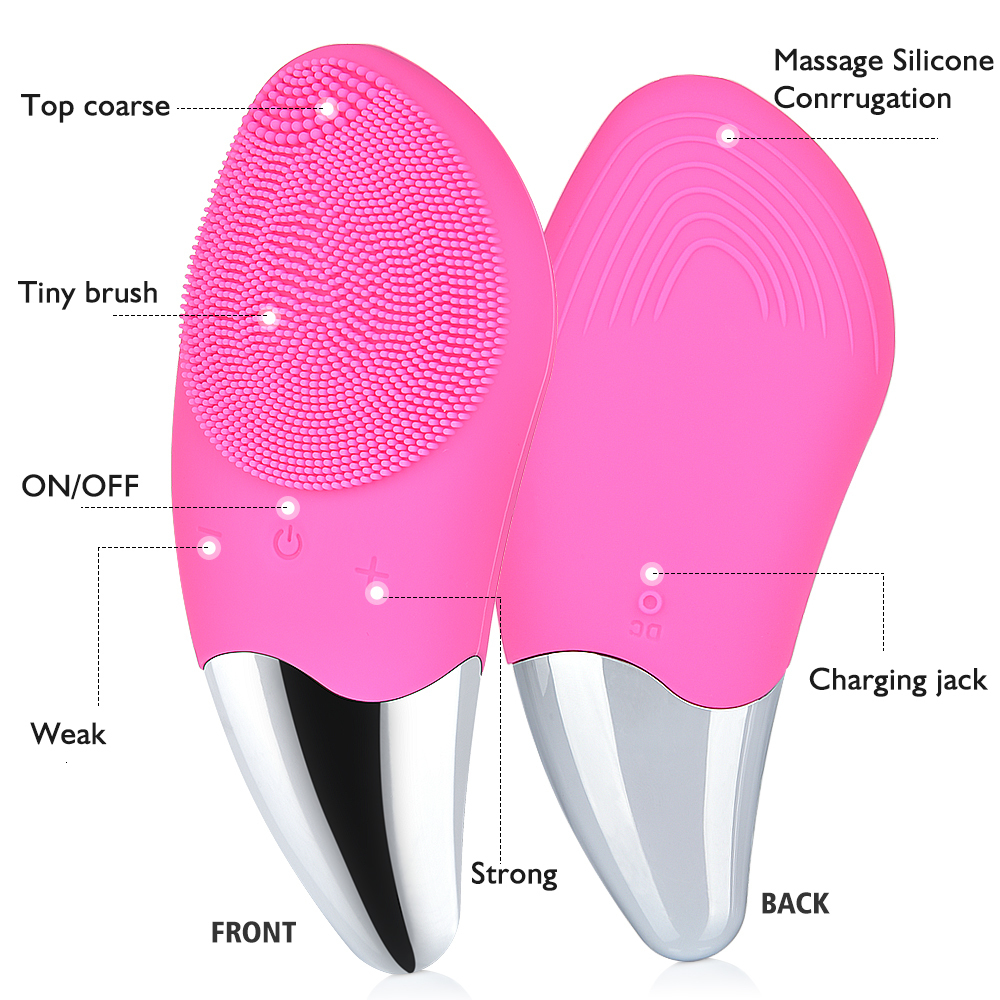 Cleaning Tools Accessories Mini Electric Cleansing Brush Silicone Sonic Face Cleaner Deep Pore Cleaning Skin Massager Face Cleansing Skin Care Tools 2