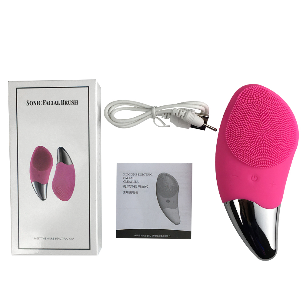 Cleaning Tools Accessories Mini Electric Cleansing Brush Ultrasonic Silicone Face Cleaner Deep Pore Cleaning Skin Massager Face Cleaner Brush Device 2