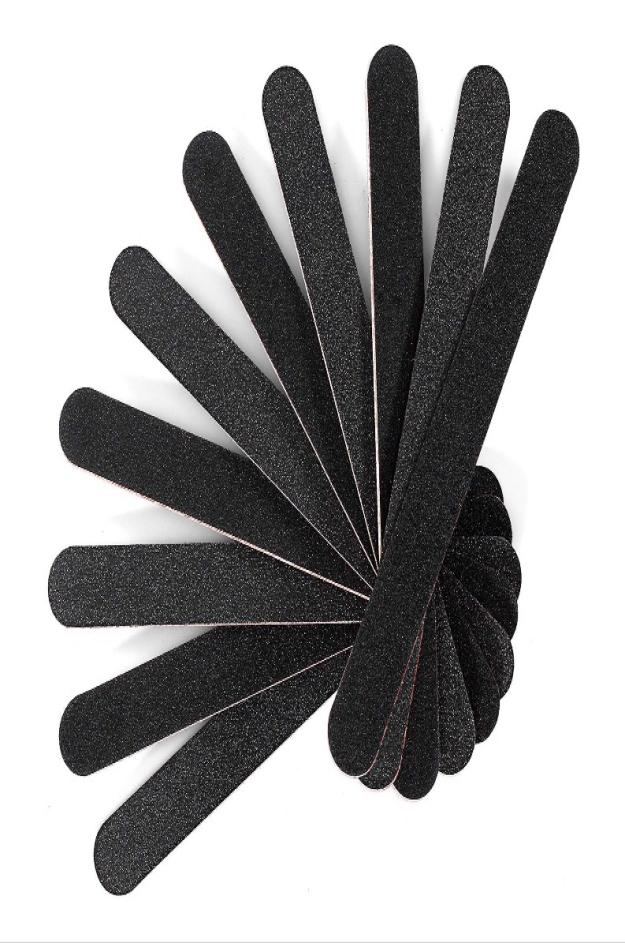 Nail File Emery Board Nail care Double Sided 100 180 Grit Polygel Acrylic Dip Black Nail Buffering Files Professional Manicure Ped