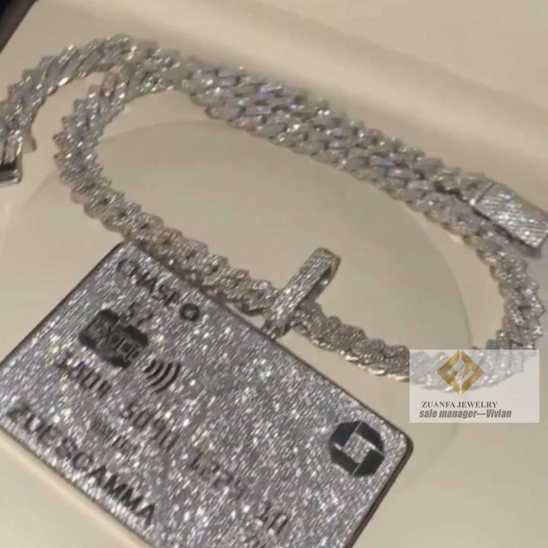 Vvs Moissanite Chain Pendants 925 Sterling Silver Hip Hop Jewelry Iced Out Pendant