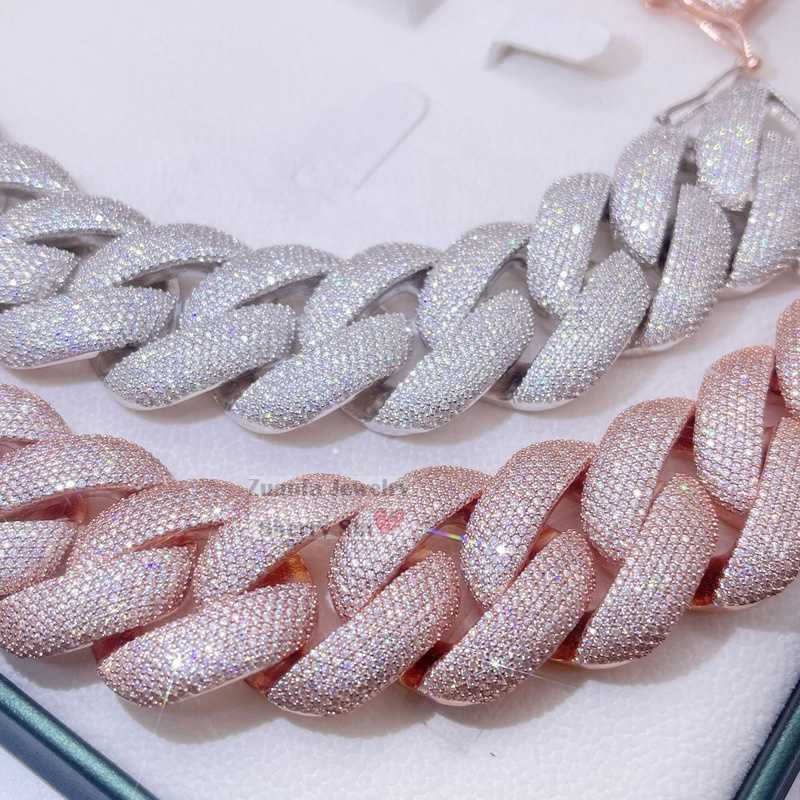 Stylish Design 28mm Thick Heavy Vvs Moissanite Dia Miami Cuban Bracelet Iced Out