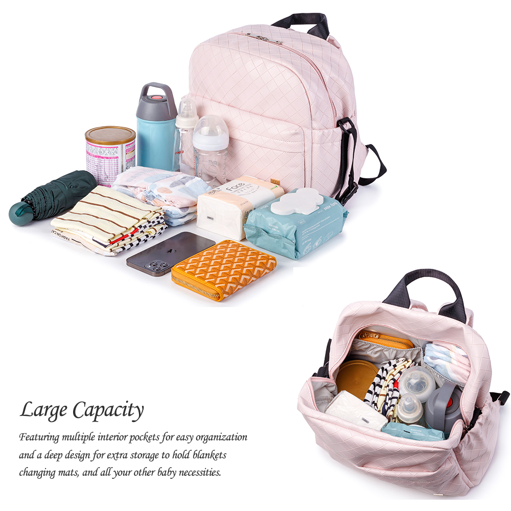 Diaper Bags Soboba Fashionable Plaid Pink Bag for Mommies Large Capacity WellOrganized Space Maternity Backpack Strollers 230328
