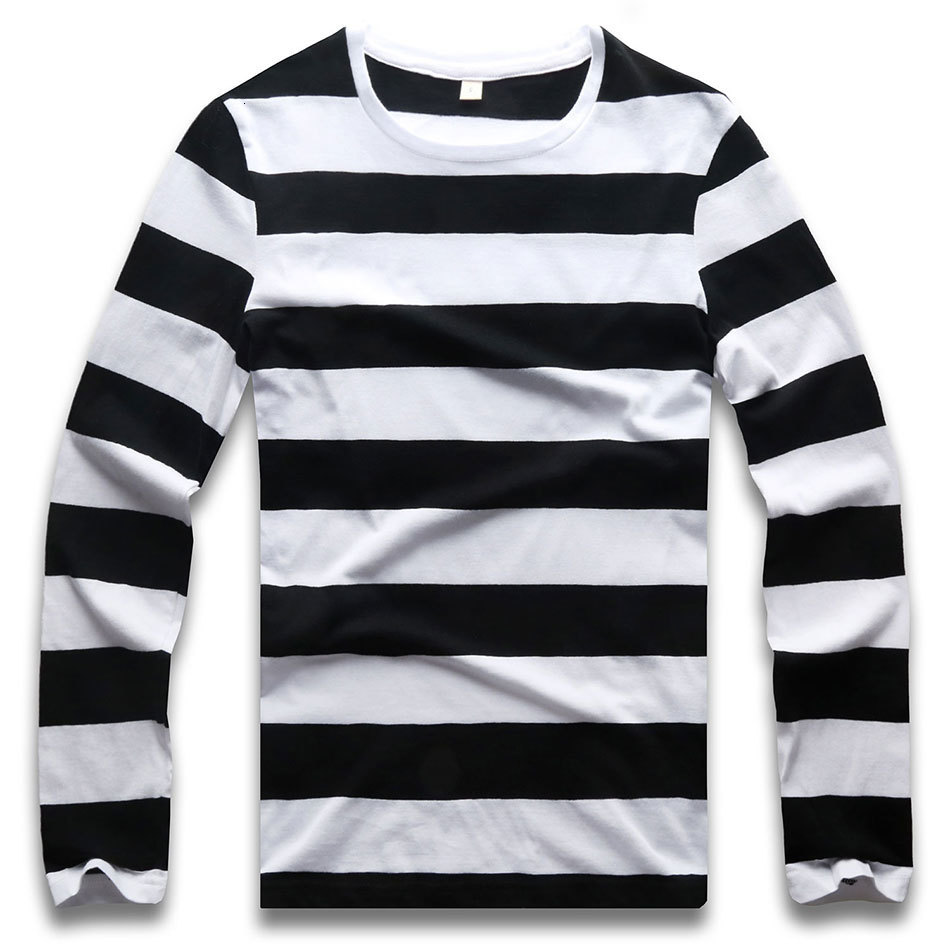 Men s T Shirts Red White Striped Long Sleeve T Shirts Tees for Round Neck Colorful Black Stripes Casual 230327