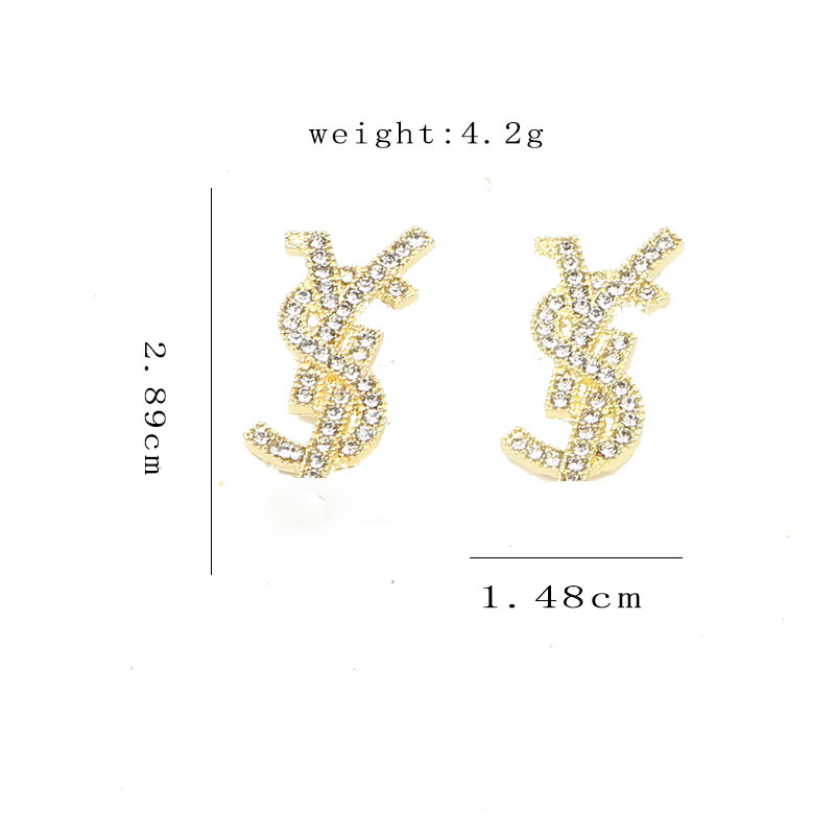Fashion Women Stud Designer Letter Earrings Ear Stud Women Elegance Temperament Alloy Wedding Party Jewelry Accessories Crystal Rhinestone
Fashion Women Stud Designer Letter Earrings Ear Stud Women Elegance Temperament Alloy Wedding Party Jewelry Accessories Crystal Rhinestone