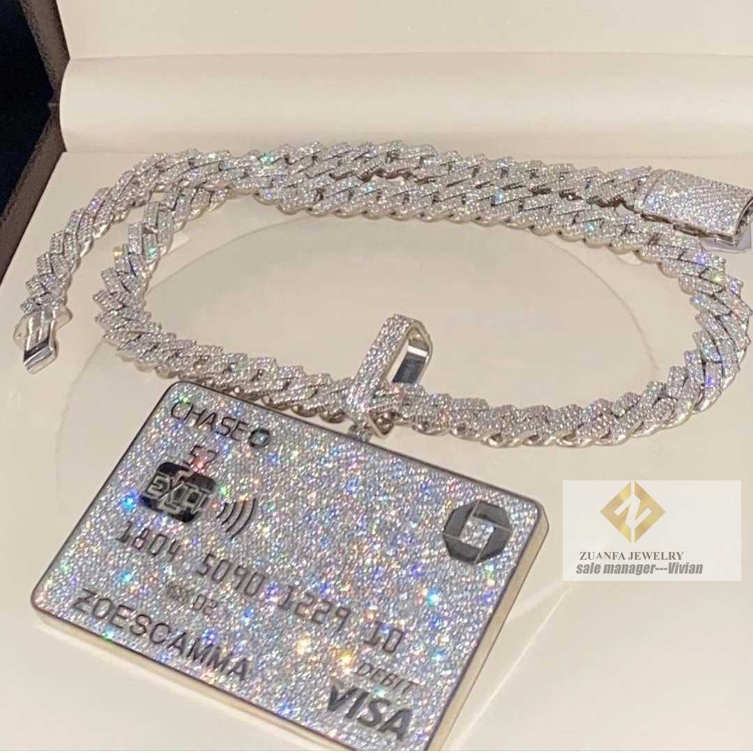 Vvs Moissanite Chain Pendants 925 Sterling Silver Hip Hop Jewelry Iced Out Pendant