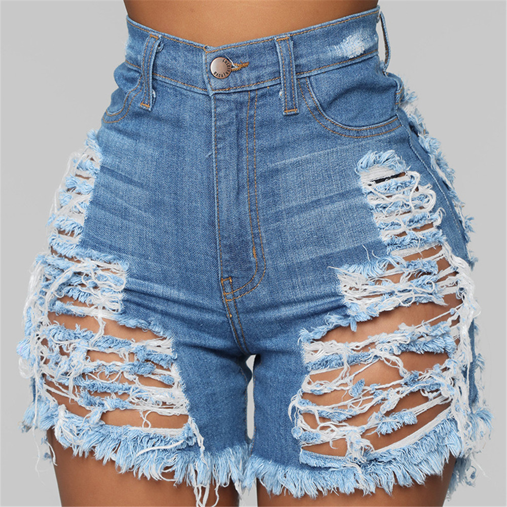 Designer Summer Denim Shorts Women Jeans Vantage Ripped High Waist Stretchy Shorts Fashion Washed Retro Denim Shorts Bulk Clothes 9595