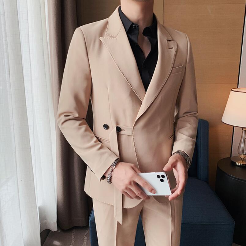 Men's Suits Blazers Men Spring High Quality Business Suit Jackets/Male Sky Blue White Young Handsome Casual Suit Coat Fashion Blazers 230328