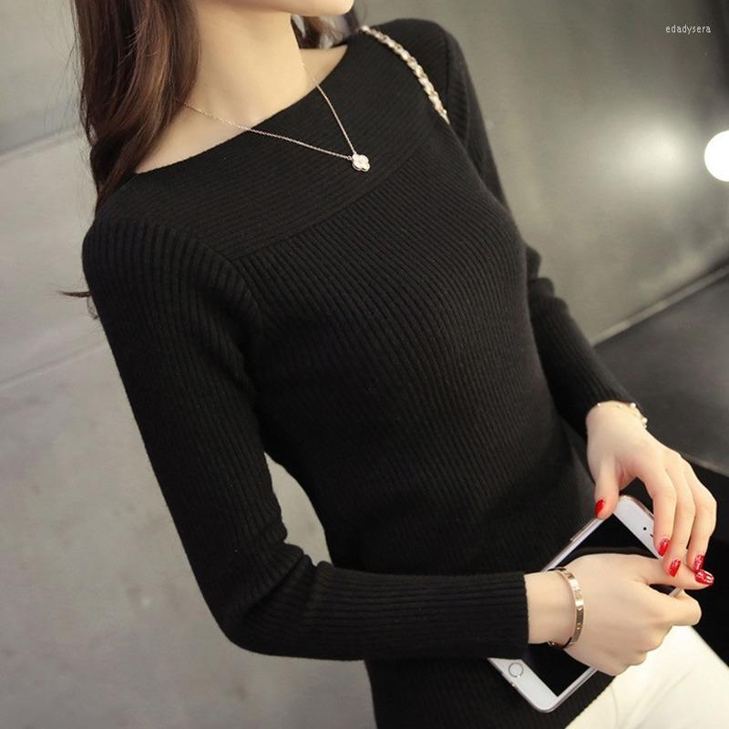 Womens Sweaters Women Long Sleeve Knitted Sweater Soft Cotton Top Casual Slim Fit Spring