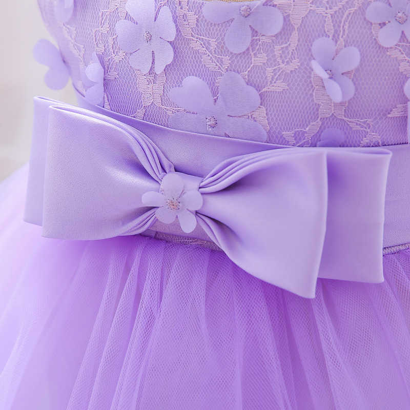 Girl's Dresses 2023 Flower Ceremony Baptism 1 Year Birthday Dress For Baby Girl Clothing Lace Princess Dresses Bow Party Dress Toddler Clothes P2