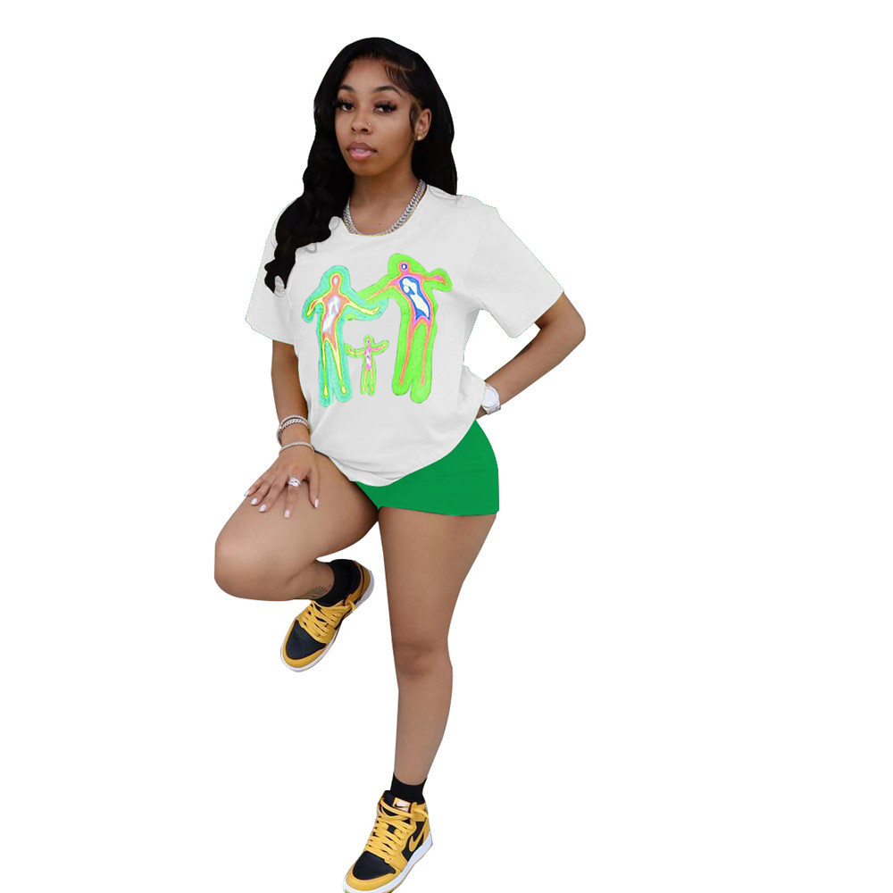 2023 Designer Summer Outfits Women Tracksuits Two 2 Pieces Set Short Sleeve T-shirt and Shorts Matching TSweatsuits Casual Print Sportswear Wholesale 
