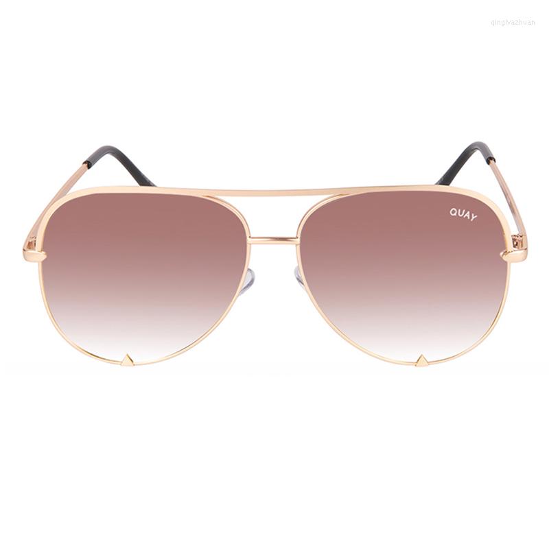 Brand Women Sunglasses Quay sports Pilot travel Design Metal Frame Mirror HIGH KEY Sun Glasses For Vintage Ladies Goggles Female
