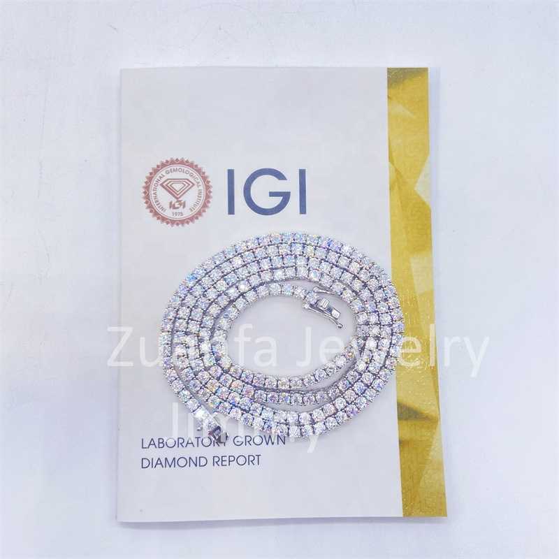 Igi Certificates 3mm Lab Grown Diamond Jewelry 10k Real Gold Personalized Tennis Necklace and Bracelet