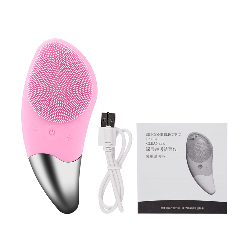 Cleaning Tools Accessories Mini Electric Cleansing Brush Silicone Sonic Face Cleaner Deep Pore Cleaning Skin Face Cleaning Brush Device USB Recharge 2