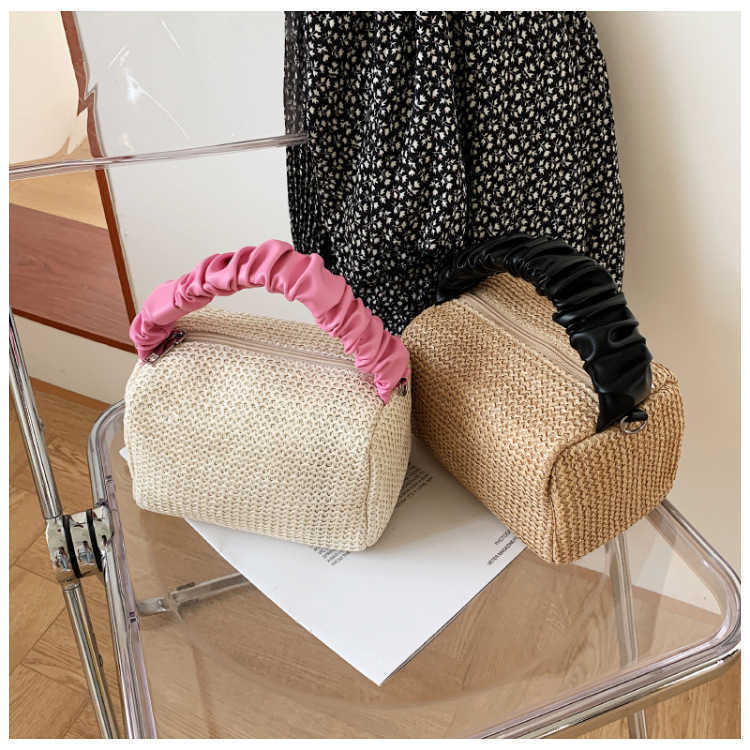 Beach Bags Straw Bag Female Cloud 2023 Woven Fashion Hand Leisure Vacation One Shoulder Diagonal Beach 230327