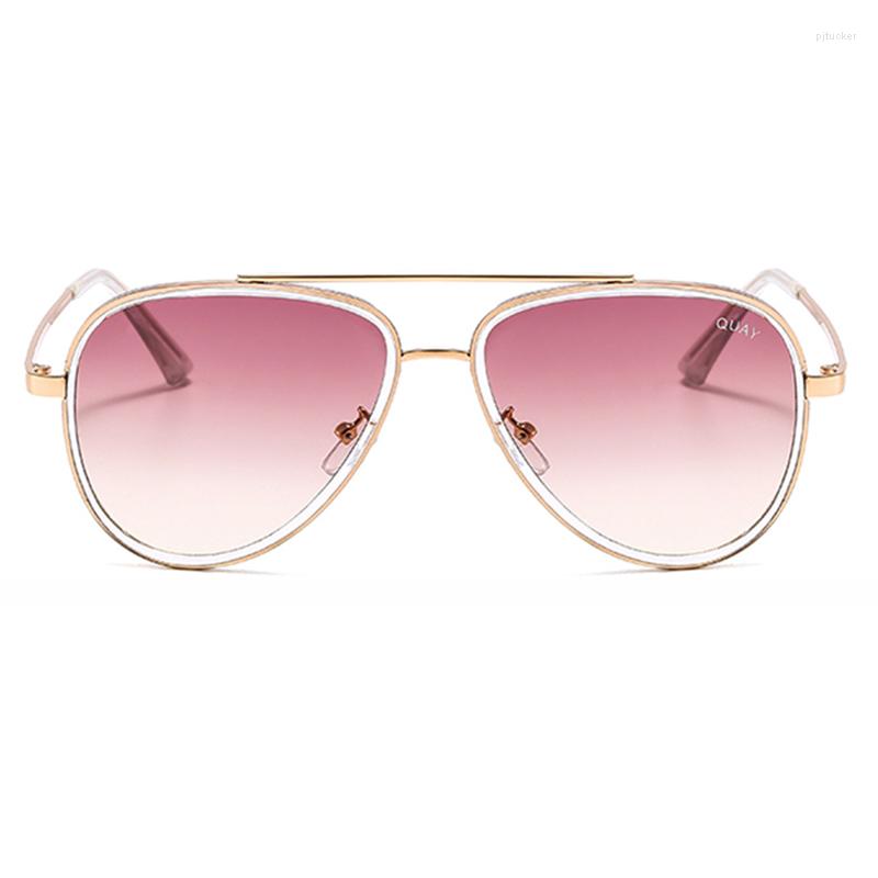 Sunglasses Fashion ALL IN Women Mirror Quay Shades Brand Designer Gradient Pilot Female Travelling Eyewear
