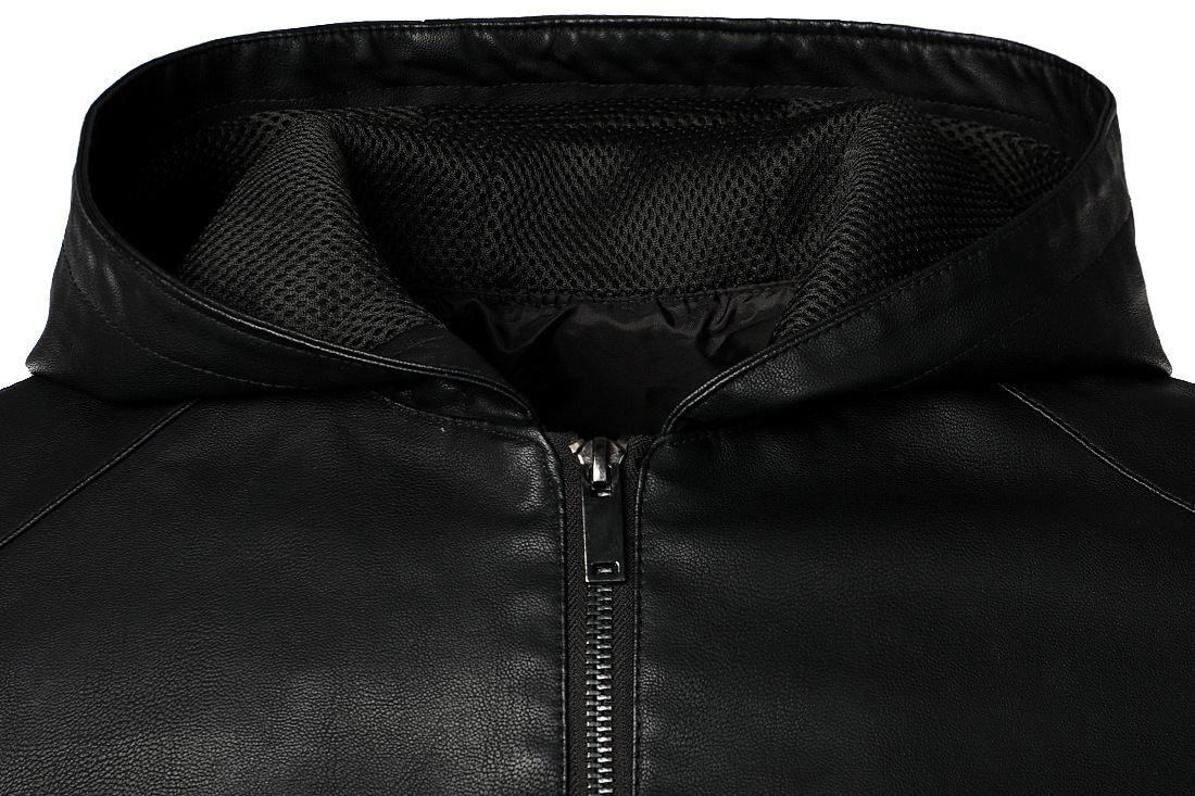 Men's Leather Faux Autumn Fashion Motorcycle Jackets Hooded Learher Slim Washed 230328