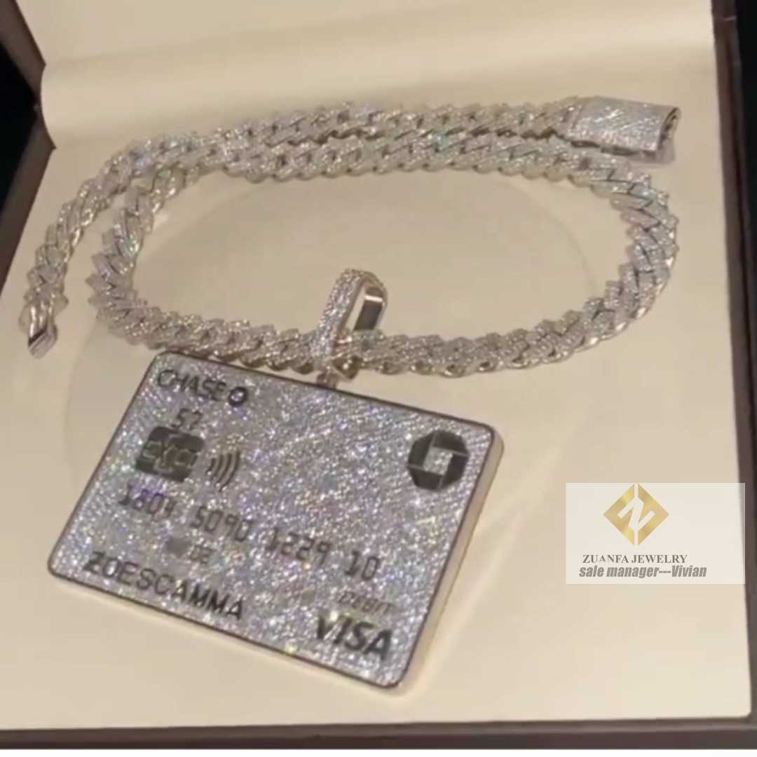 Vvs Moissanite Chain Pendants 925 Sterling Silver Hip Hop Jewelry Iced Out Pendant