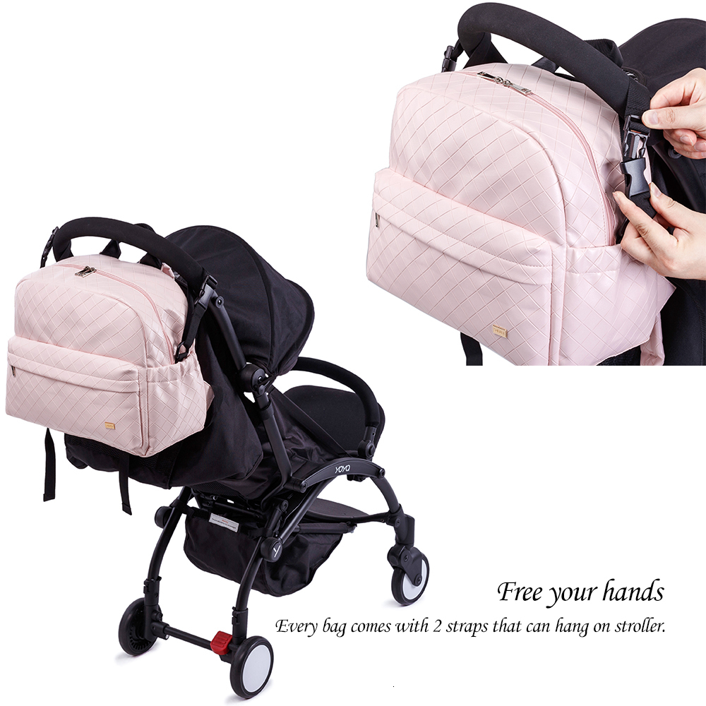 Diaper Bags Soboba Fashionable Plaid Pink Bag for Mommies Large Capacity WellOrganized Space Maternity Backpack Strollers 230328