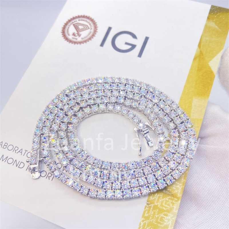 Igi Certificates 3mm Lab Grown Diamond Jewelry 10k Real Gold Personalized Tennis Necklace and Bracelet