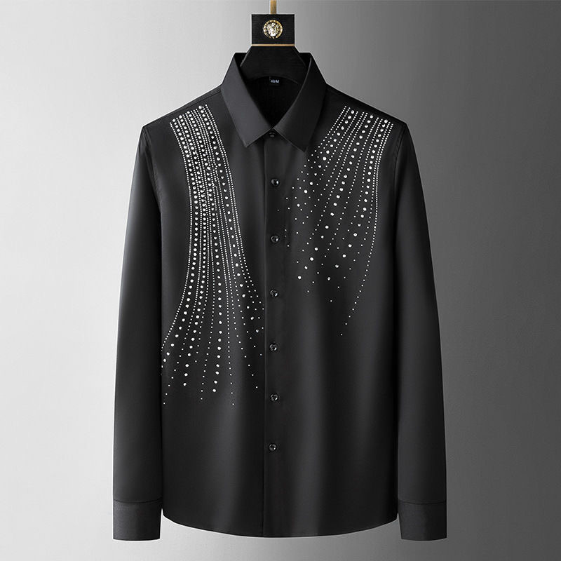 2023 Spring and Autumn New Fashion Hot Diamond Shirt Men's Long Sleeve Business Leisure Wrinkle Resistant Shirt Men's Luxury Top, White
2023 Spring and Autumn New Fashion Hot Diamond Shirt Men's Long Sleeve Business Leisure Wrinkle Resistant Shirt Men's Luxury Top, White