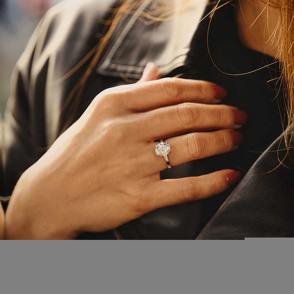 Band Rings Trumium 3CT 925 Sterling Silver Engagement Rings Oval Cut Solitaire Cubic Zirconia CZ Wedding Promise Rings for Women Size 311 Z0327