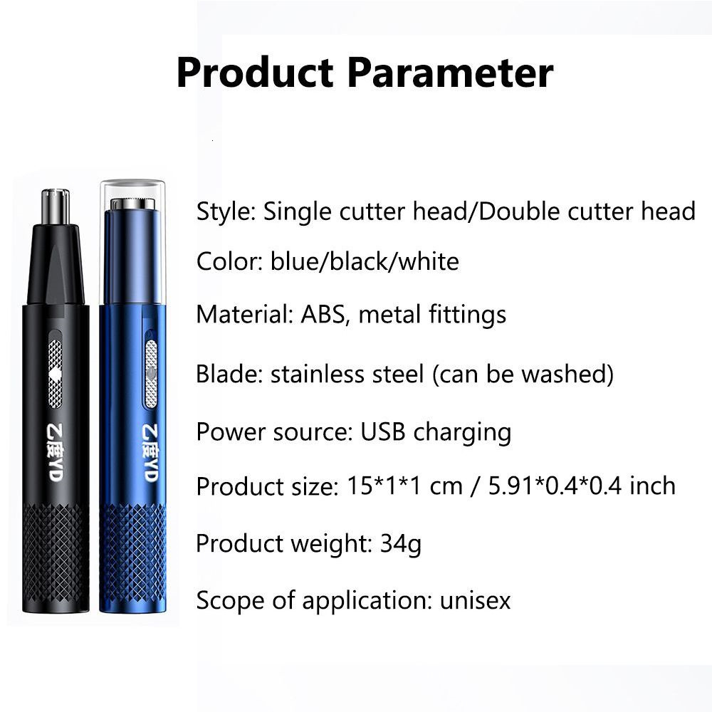 Clippers Trimmers Man Electric Nose Hair Clipper Rechargeable Multikinetic Shav Twoinone Unisex Fully Automatic Washable Shaving Trimmer 230328