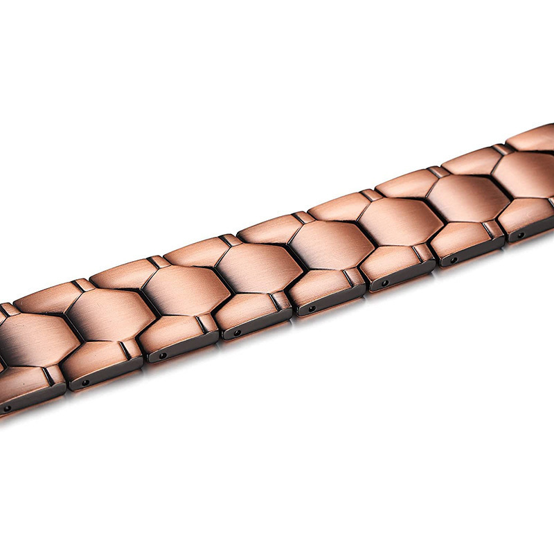 Charm Bracelets Vintage Chain Link Bracelets for Women Men Arthritis Copper Color Bangle Health Energy Germanium Double Row Magnetic Healthcare 230328