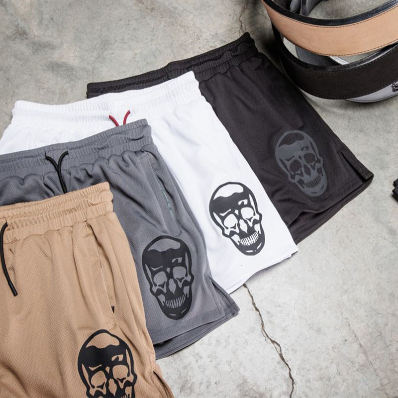 Men's Shorts 2023 Gymreapers Skull Men Running Fitness Breathable Mesh Training Quick Dry Mens Beach Sport Short 230329