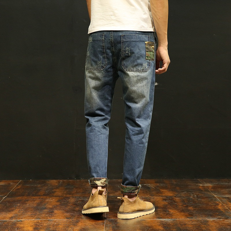 Men's Jeans Ymwmhu Camouflage Graphic Men Jeans Fashion Summer Denim Trousers Casual Cotton Jeans Man Autumn Tapered Pants Soft Street-wind 23032