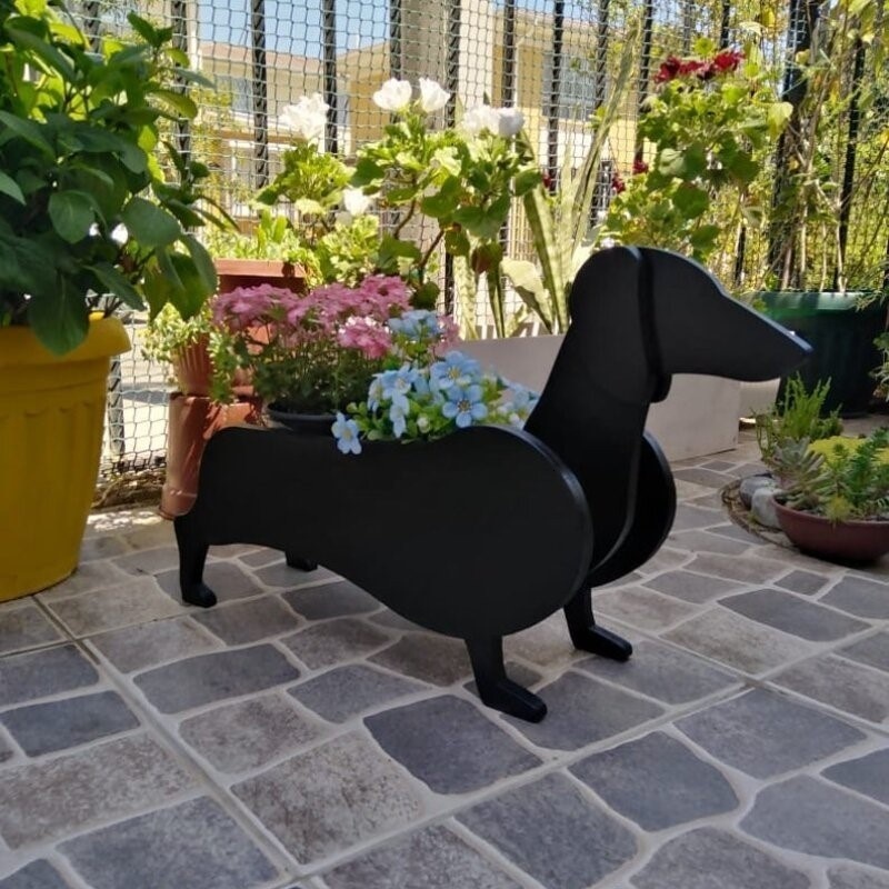 Planters Pots Garden Flower Pot Dog Schnauzer Bulldog Poodle Corgi Yorkshire DIY PVC Home Decor 230329