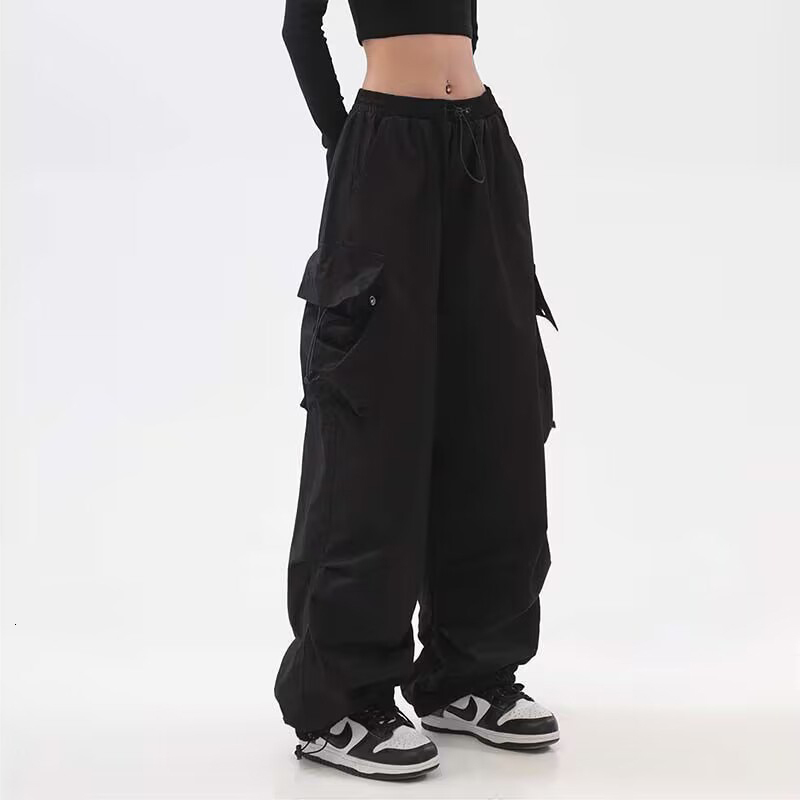 Women's Pants s Joggers Cargo Y2K Parachute Pant Hippie Streetwear Oversize Pockets Trousers Harajuku Techwear Wide Pantalone 230329