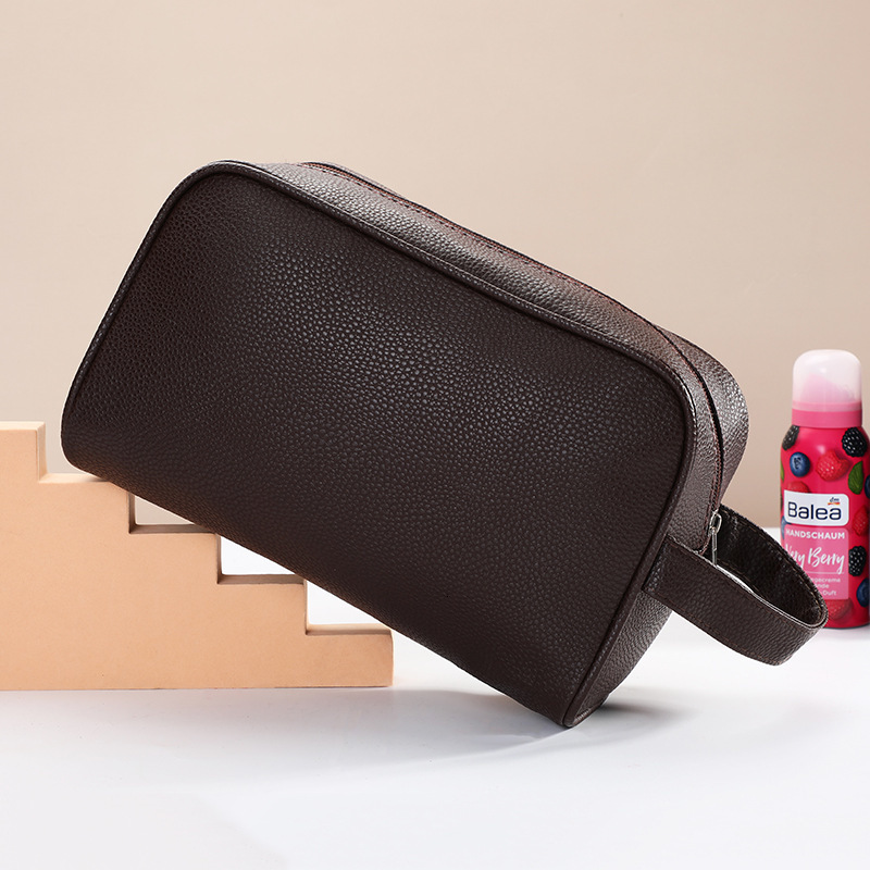 Cosmetic Bags Cases Makeup Men Travel Zipper s Organizer Storage Pouch PU Leather Toiletry Neceser 230329