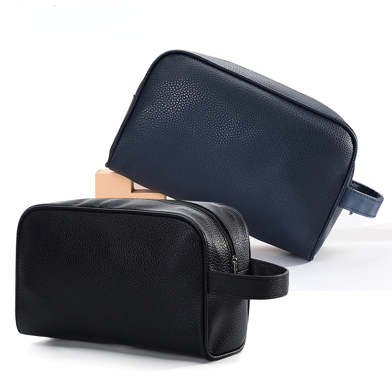 Cosmetic Bags Cases Makeup Men Travel Zipper s Organizer Storage Pouch PU Leather Toiletry Neceser 230329